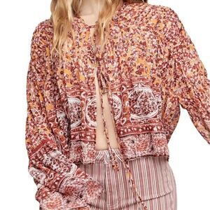 𝅺FREE People Lorraine Tiered Tie Front Kimono- S